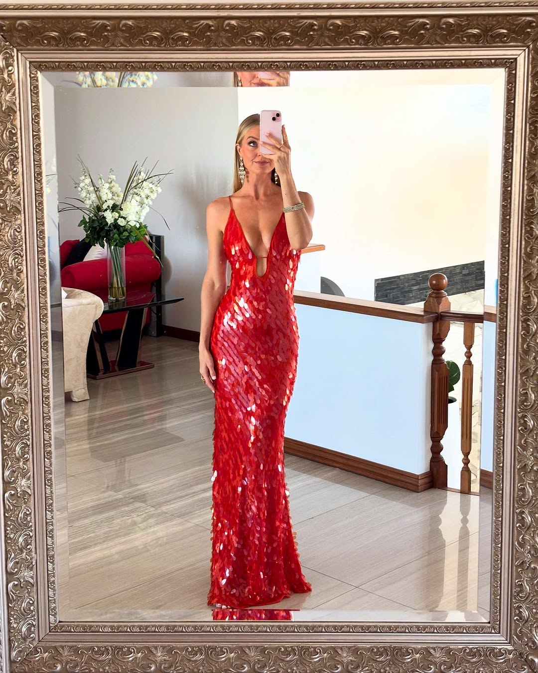 Enchanting Backless Sequin With Timeless Wedding Guest Eveningwear Detailing Dress