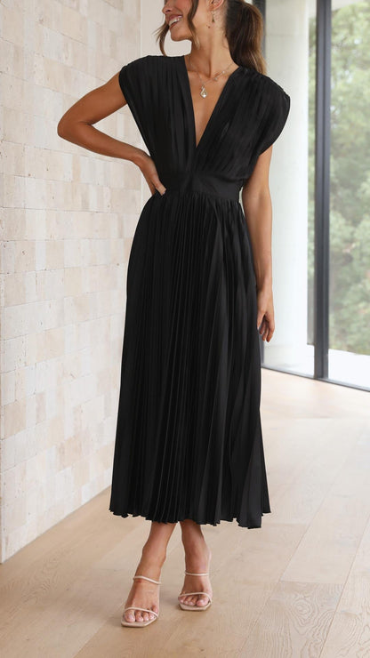 Luxuriously Unforgettable Glamorous Pleated Silk Charmeuse Floor Length Details Dress