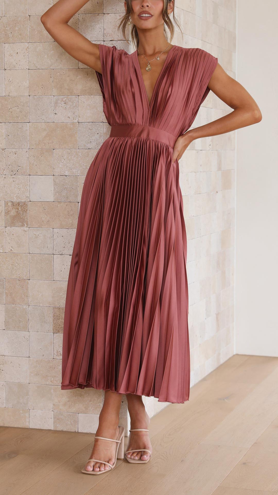 Luxuriously Unforgettable Glamorous Pleated Silk Charmeuse Floor Length Details Dress