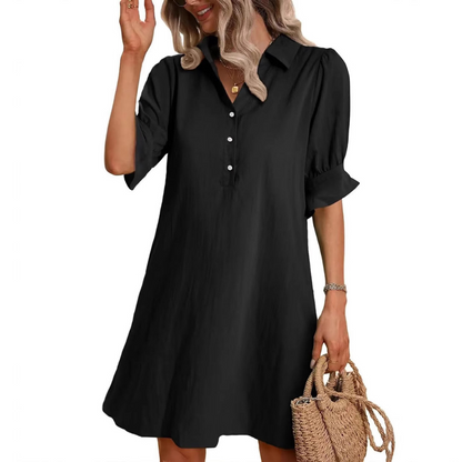 Women's Midi Dress with Side Slit and Fitted Design