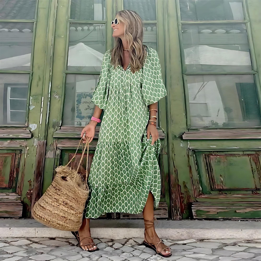 Women's Spring Dress with Flowy Design and Lightweight Fabric