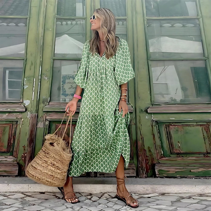 Women's Spring Dress with Flowy Design and Lightweight Fabric