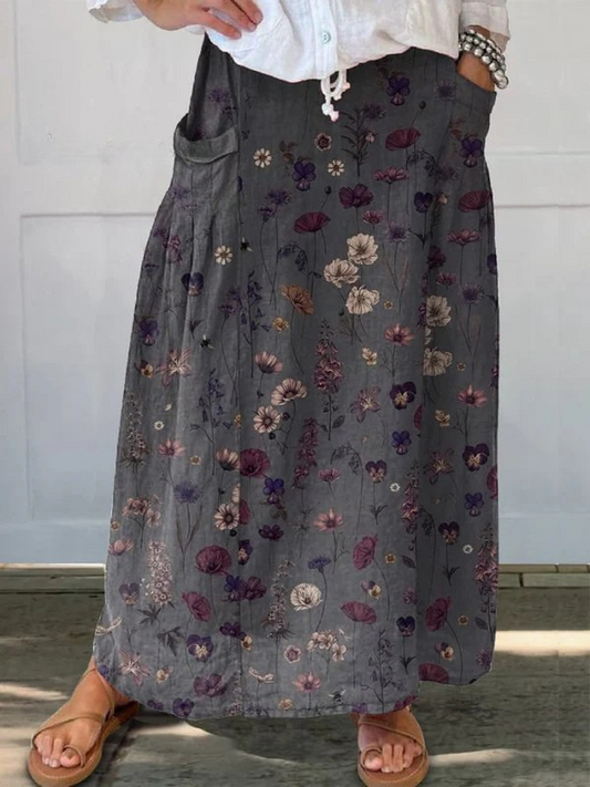 Delaney | Art Print Skirt with Pocket Design and Versatile Style