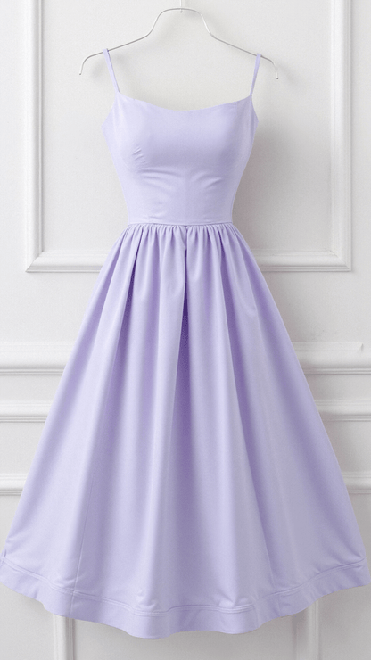Women’s Satin Midi Evening Dress – Luxurious Flowing Charmeuse Crepe Georgette Spaghetti Strap Dress