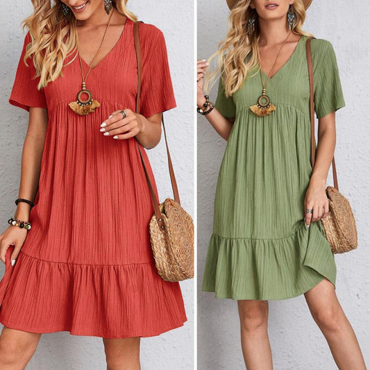 Women’s Elegant A-Line Dress – Flattering Belly Coverage Soft Formal Event Dress