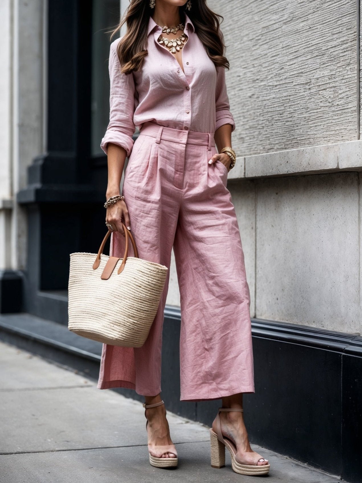 Autumn | Capri Pants Set with Loose Fit and Lightweight Fabric