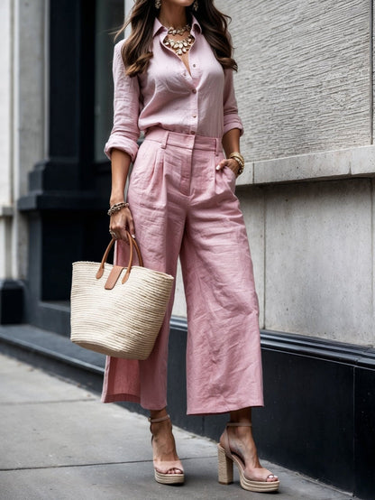 Autumn | Capri Pants Set with Loose Fit and Lightweight Fabric