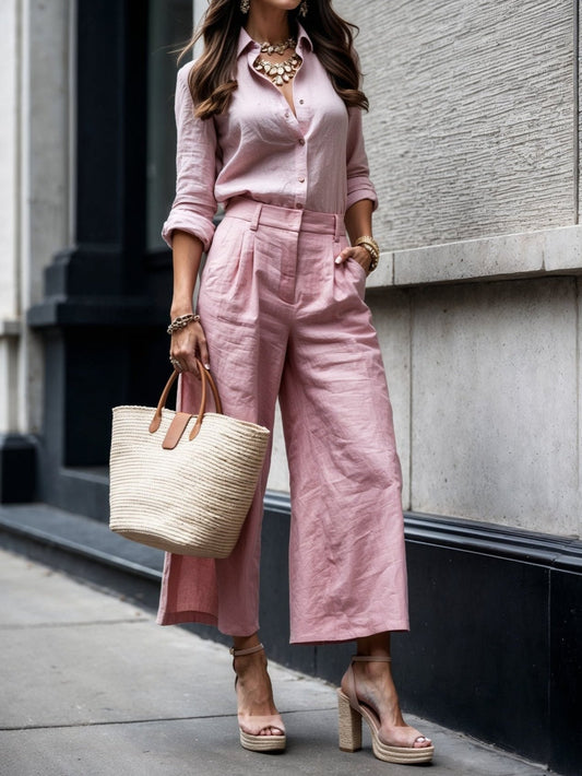 Autumn | Capri Pants Set with Loose Fit and Lightweight Fabric