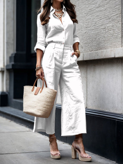 Autumn | Capri Pants Set with Loose Fit and Lightweight Fabric