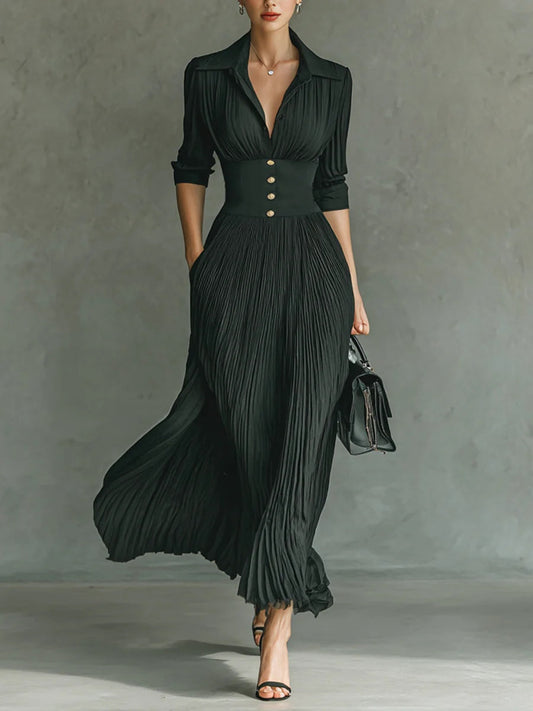 Elegant Waist Defining Soft Crepe Flattering Silhouette For Versatile Occasions Dress