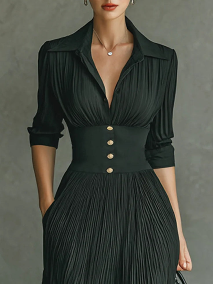 Elegant Waist Defining Soft Crepe Flattering Silhouette For Versatile Occasions Dress