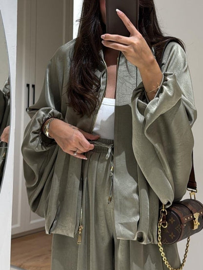 Daphne | Casual Two-Piece Suit with Jacket and Drawstring Trousers