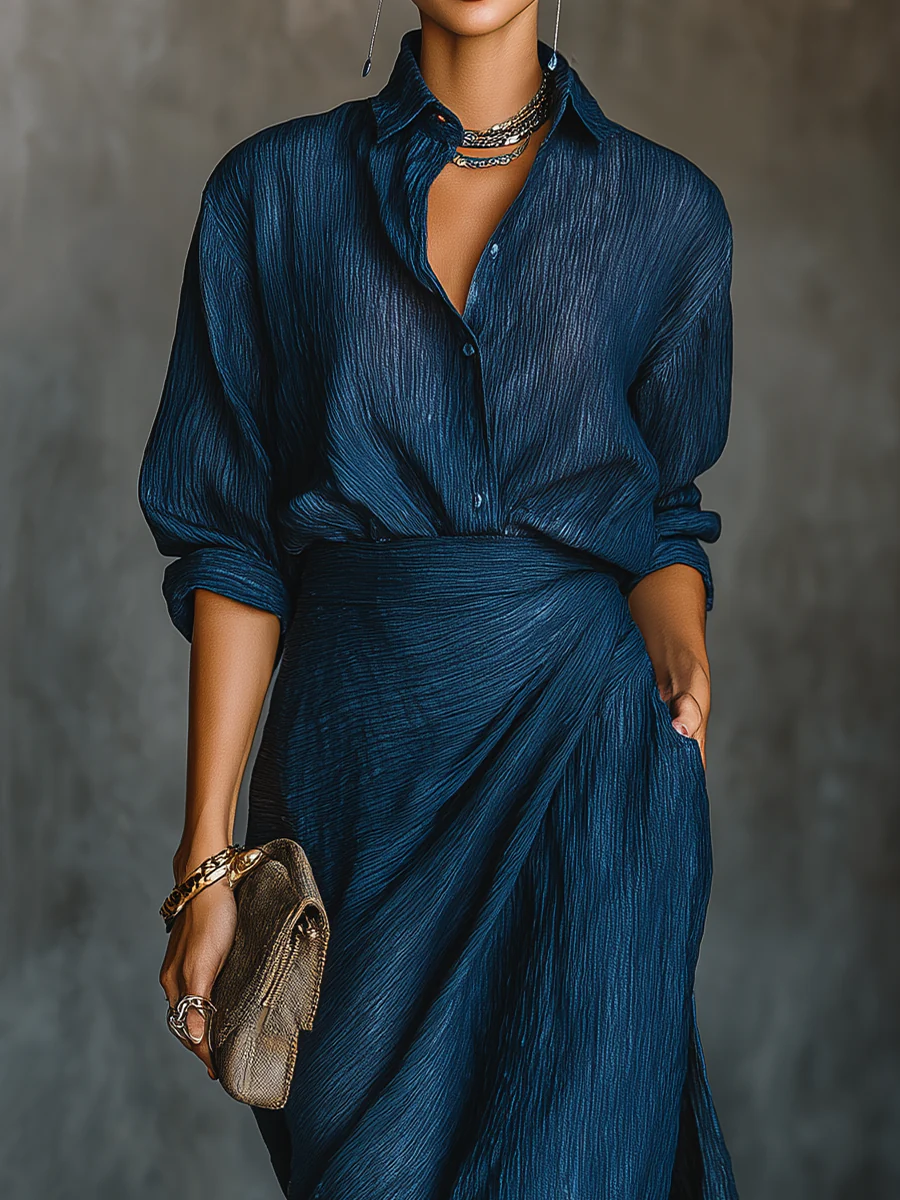 Gabrielle |  Shirt and Long Skirt Set with Classic Design and Versatile Style