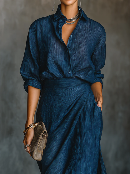 Gabrielle |  Shirt and Long Skirt Set with Classic Design and Versatile Style