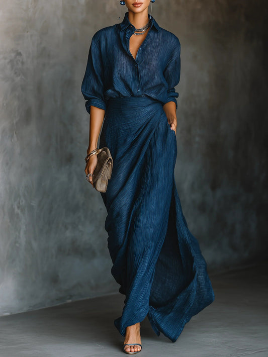 Gabrielle |  Shirt and Long Skirt Set with Classic Design and Versatile Style