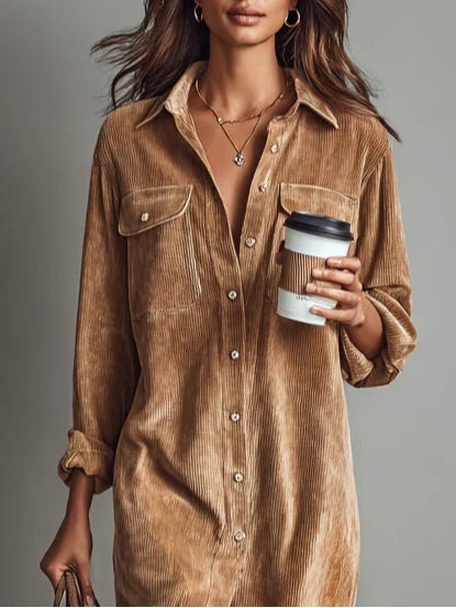Women's Flared Hem Dress with Versatile Style and Comfortable Fit
