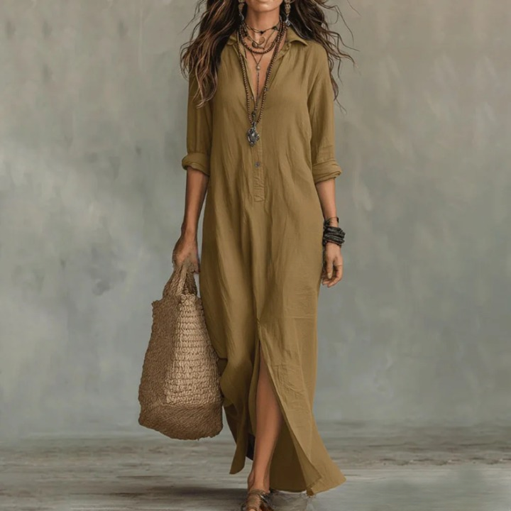 Agnes Linen Long Shirt Dress