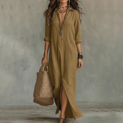 Agnes Linen Long Shirt Dress