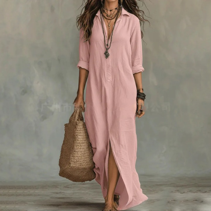 Agnes Linen Long Shirt Dress
