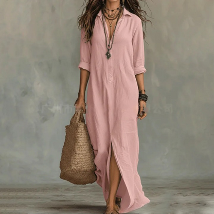 Agnes Linen Long Shirt Dress