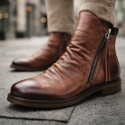 Alessandro Vieri Leather Chelsea Boots