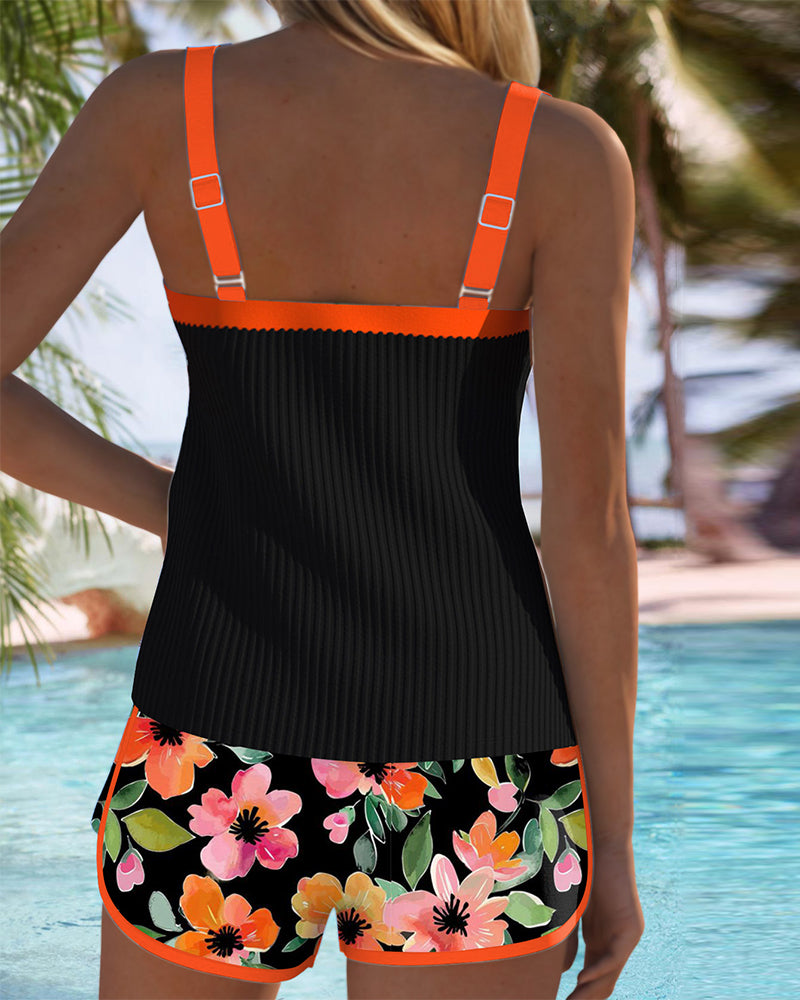 Women's Tankini with Tummy Control and Adjustable Straps