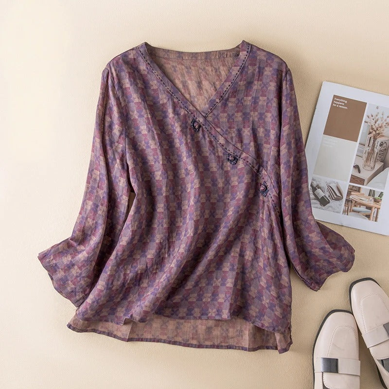 Women's Button Front Shirt with Relaxed Fit and Versatile Style
