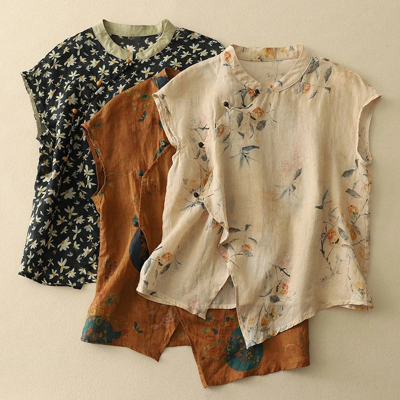 Women's Vintage Sleeveless Top with Relaxed Fit and Soft Fabric