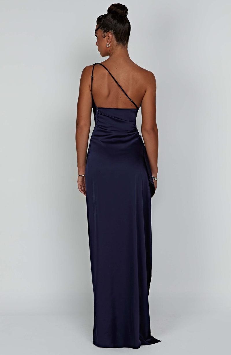 Glamorous Sculpted One Shoulder Ultra Smooth Satin Figure Flattering Silhouette For Wedding Dress
