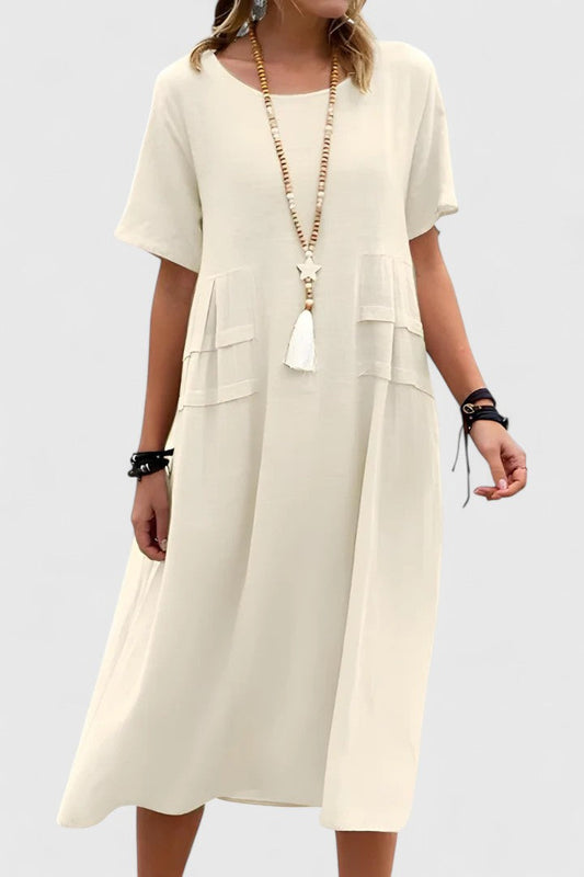 Elegant Flattering Midi Length Luxurious Crepe Fabric With Elongating Silhouette Dress