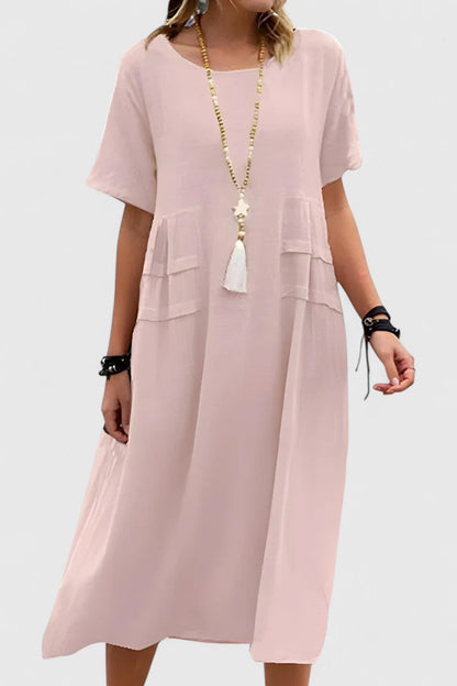 Elegant Flattering Midi Length Luxurious Crepe Fabric With Elongating Silhouette Dress