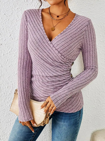 Women's Long Sleeve Top with Tummy Control and Stretch Fabric