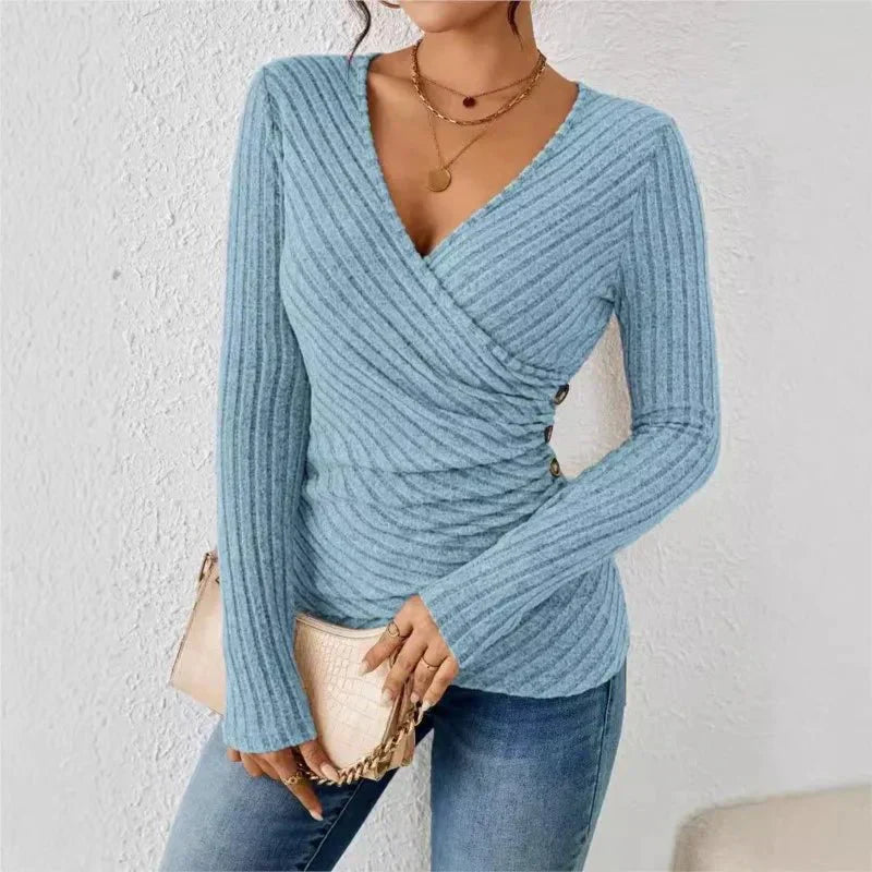 Women's Long Sleeve Top with Tummy Control and Stretch Fabric