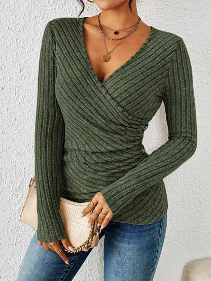 Women's Long Sleeve Top with Tummy Control and Stretch Fabric
