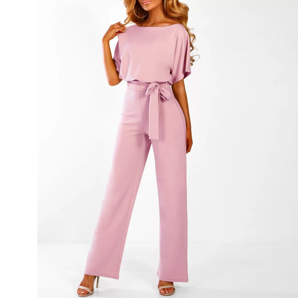 Gia |  Wide-Leg Jumpsuit with Belted Waist and Versatile Style