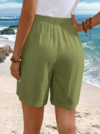 Emerson | Button-Up Shorts with Relaxed Fit and Adjustable Waist