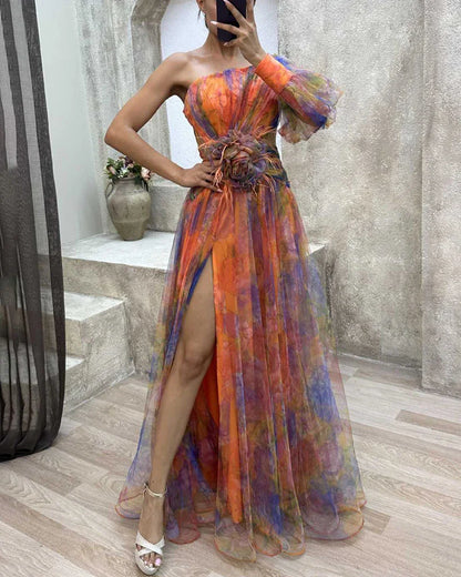 Women's Wrap Dress with Short Sleeves and Adjustable Tie