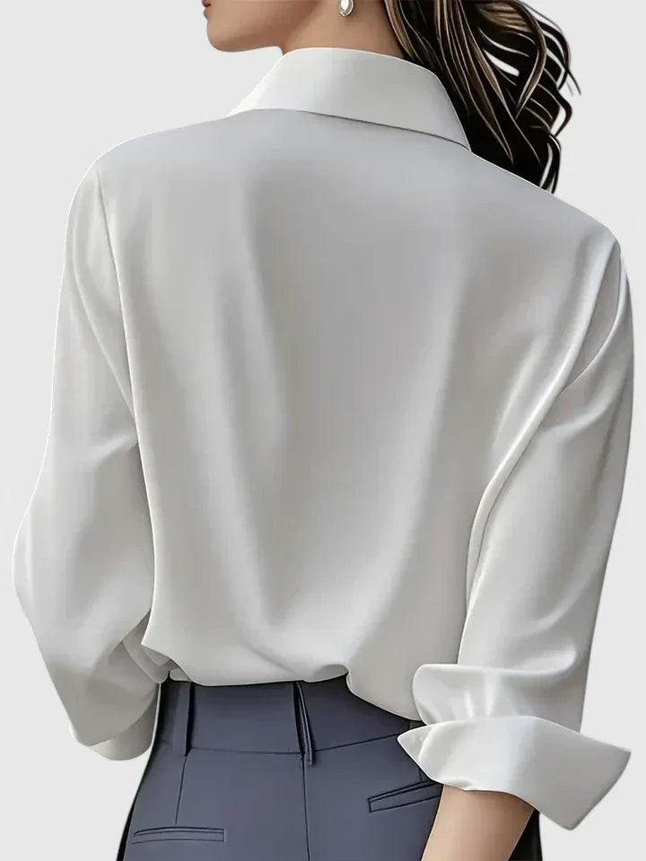 Women's Button Down Shirt with Concealed Placket and Classic Design