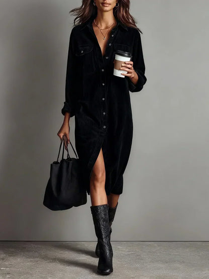Women's Flared Hem Dress with Versatile Style and Comfortable Fit