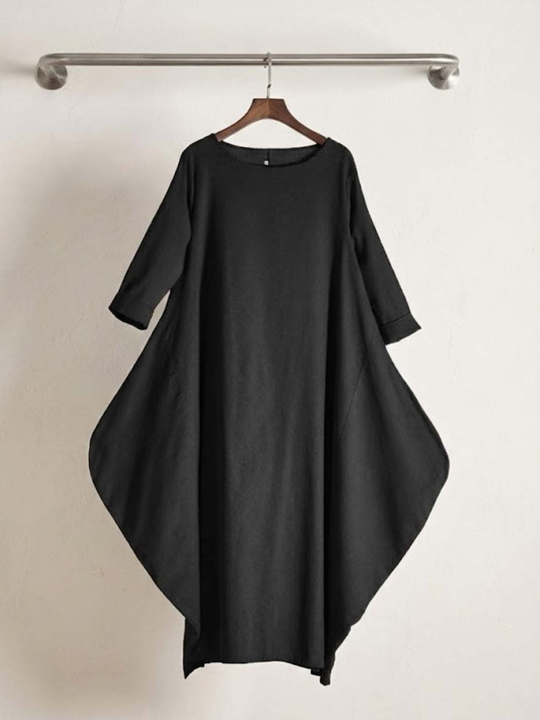 Women's Boho Maxi Dress with 3/4 Sleeves and Flowing Design
