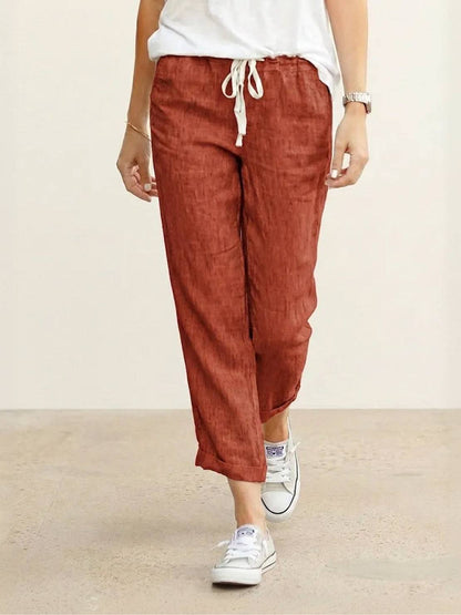 Brielle | Drawstring Straight-Leg Trousers with Adjustable Waist