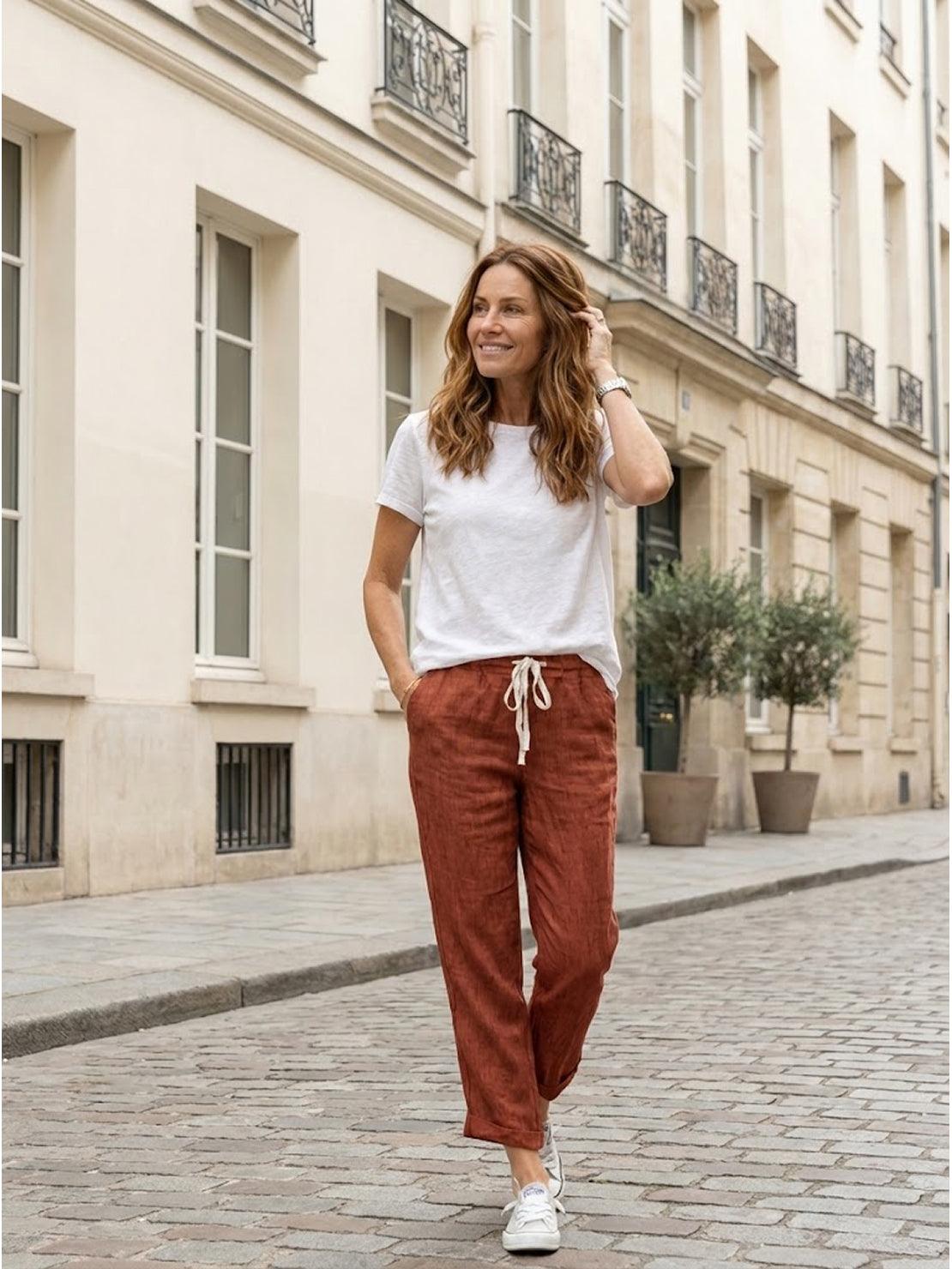 Brielle | Drawstring Straight-Leg Trousers with Adjustable Waist