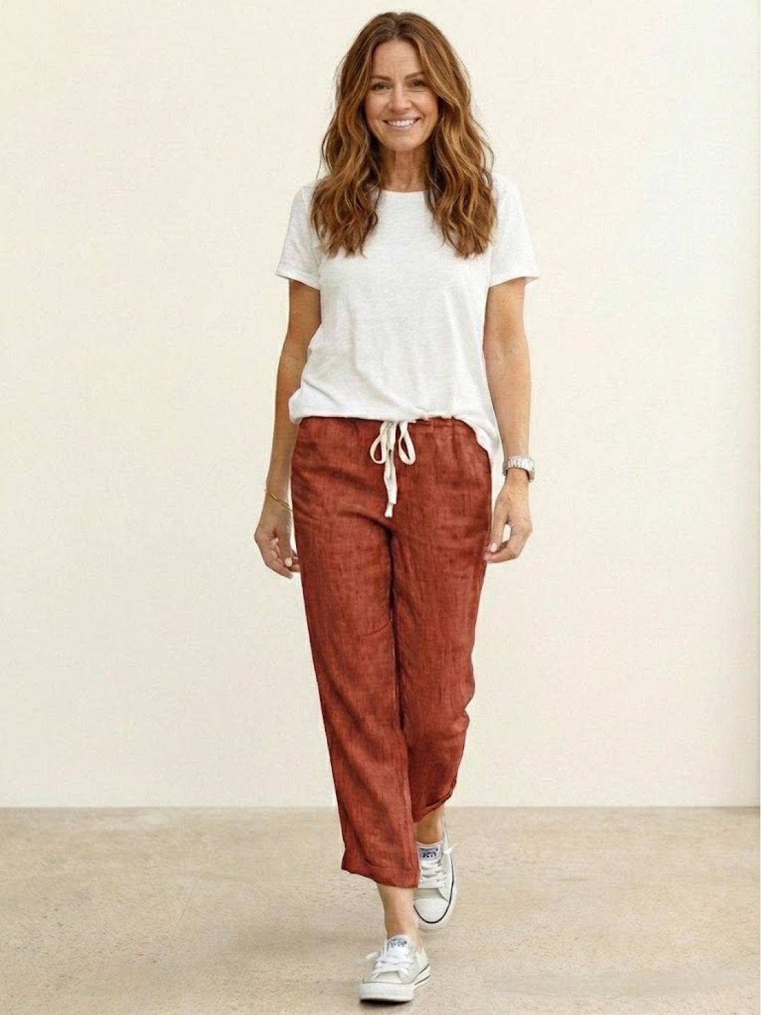 Brielle | Drawstring Straight-Leg Trousers with Adjustable Waist