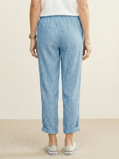 Brielle | Drawstring Straight-Leg Trousers with Adjustable Waist
