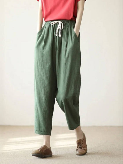 Brielle | Drawstring Straight-Leg Trousers with Adjustable Waist