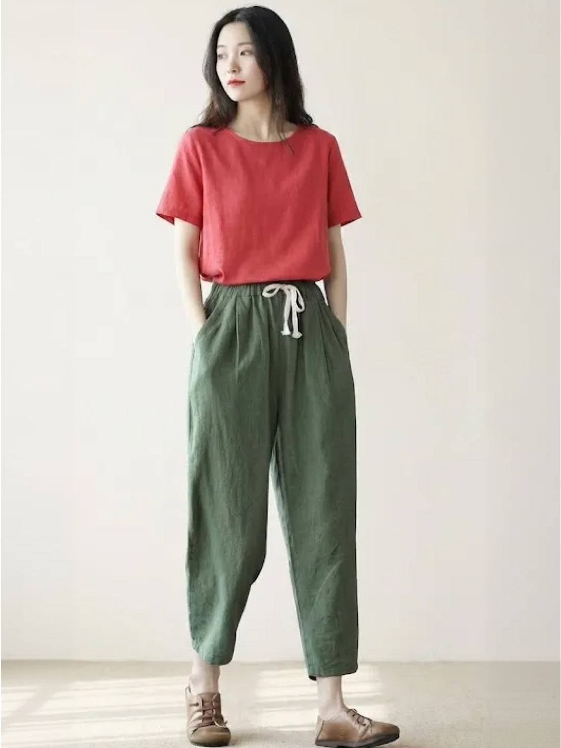 Brielle | Drawstring Straight-Leg Trousers with Adjustable Waist