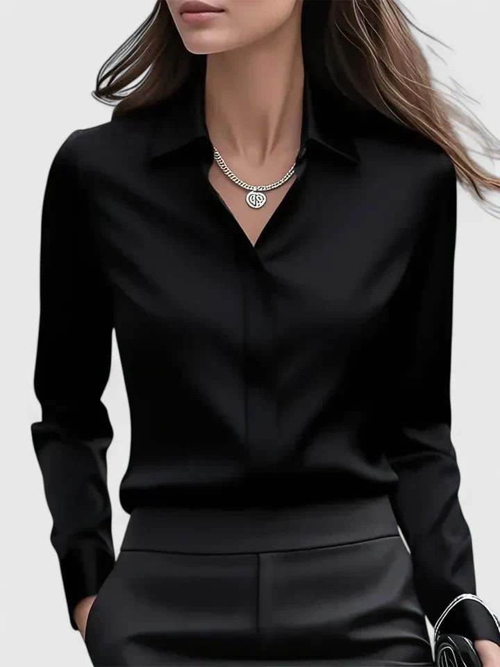 Women's Button Down Shirt with Concealed Placket and Classic Design