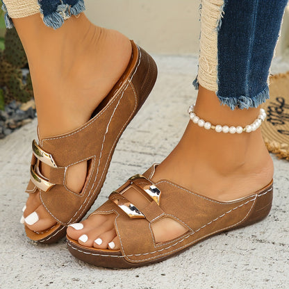 Women's Adjustable Buckle Sandals with Cushioned Support and Versatile Design