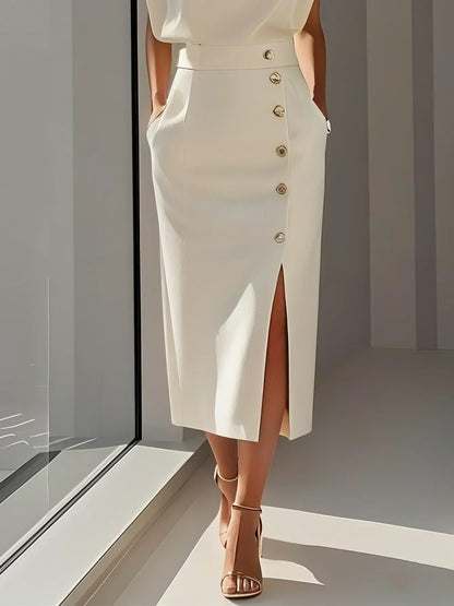 Women's Midi Dress with Relaxed Fit and Versatile Style
