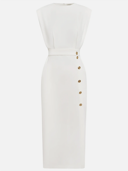 Women's Midi Dress with Relaxed Fit and Versatile Style